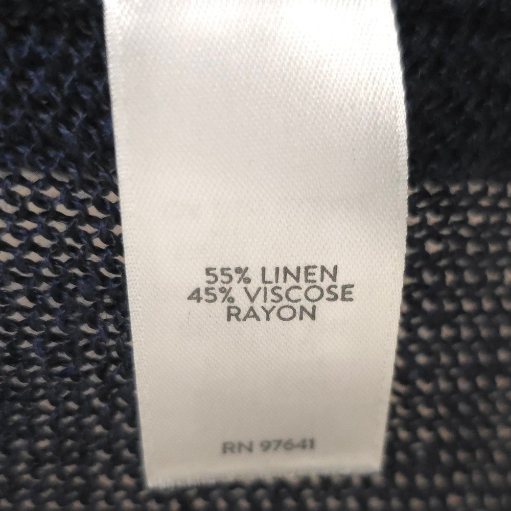 J Jill Linen Blend Open Cardigan Navy Blue Women's Sheer Lightweight XS Petite - Picture 7 of 9